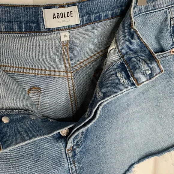 Agolde Parker Vintage Cut Off Shorts in Riptide